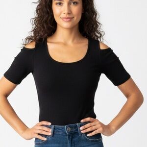 Black Cold Shoulder Top